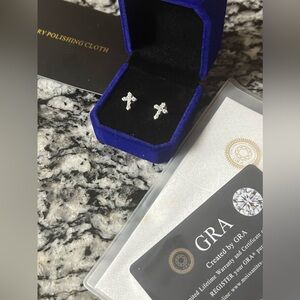 Diamond Earrings Cross Earrings Brand new Passes Diamond tests 1CT